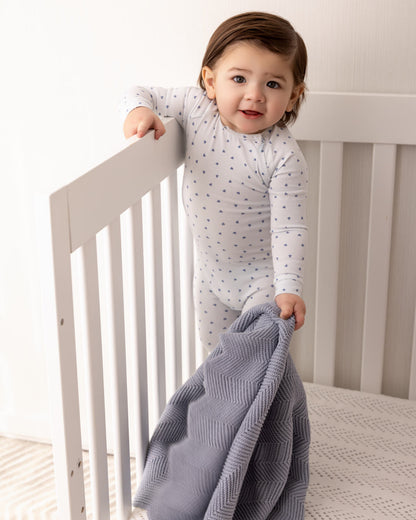 Baby Clover-Print Hidden Zip Footie