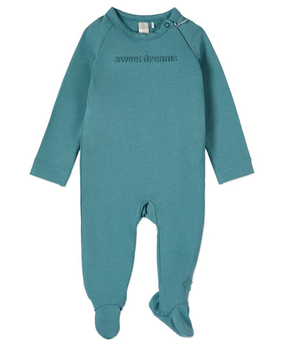 Baby and Toddler "Sweet Dreams" Cotton Rich Fleece Hidden Zipper Footie
