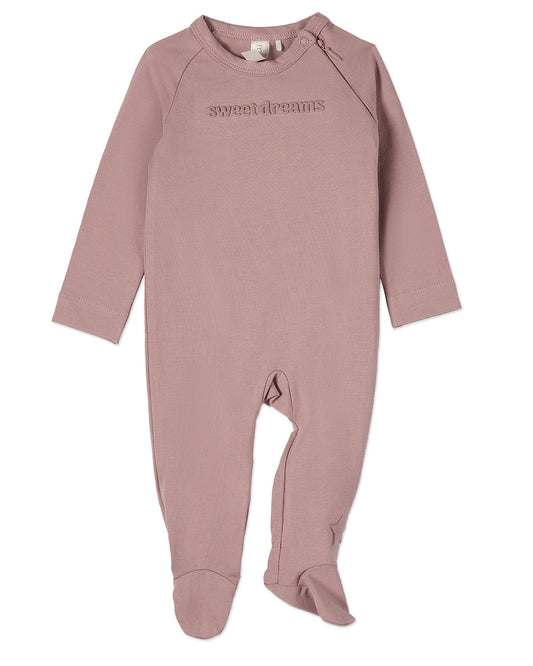 Baby and Toddler "Sweet Dreams" Cotton Rich Fleece Hidden Zipper Footie