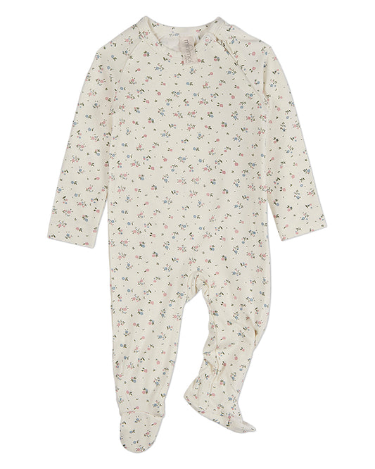 Baby Girls "Fairy Flowers" Silky-Soft Allover Floral Printed Footie
