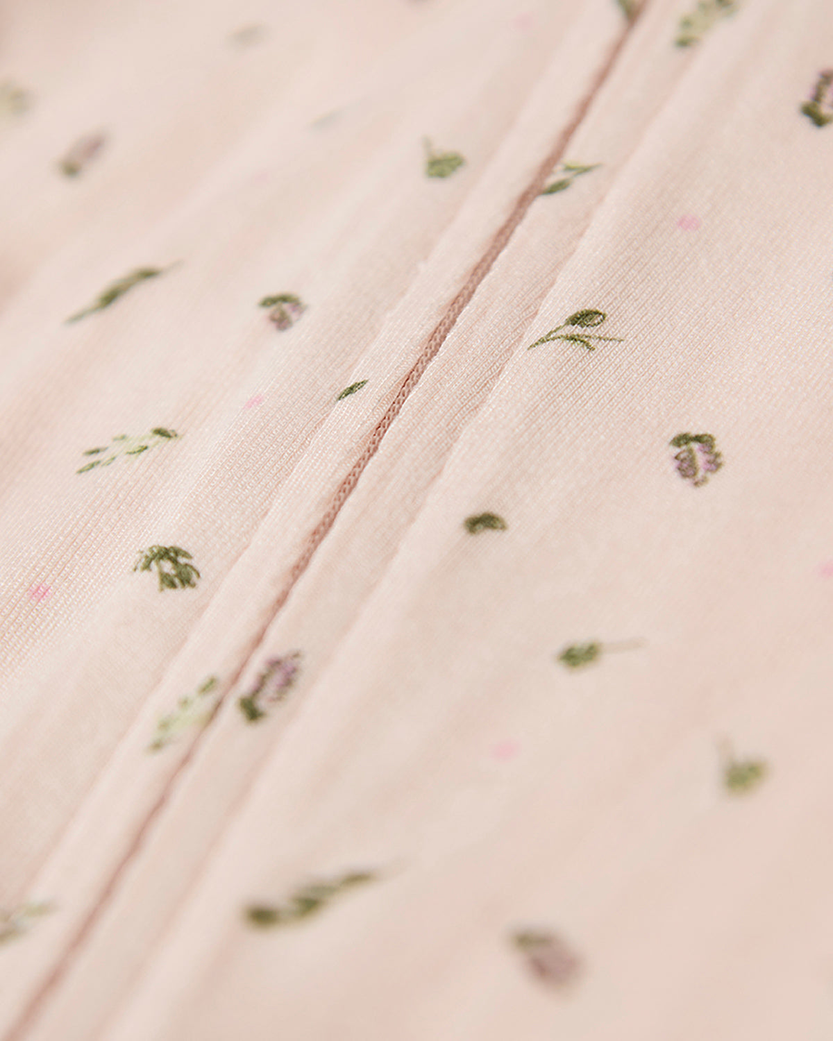 Baby "Tiny Leaves" Rayon-Blend Front-Zip Footie