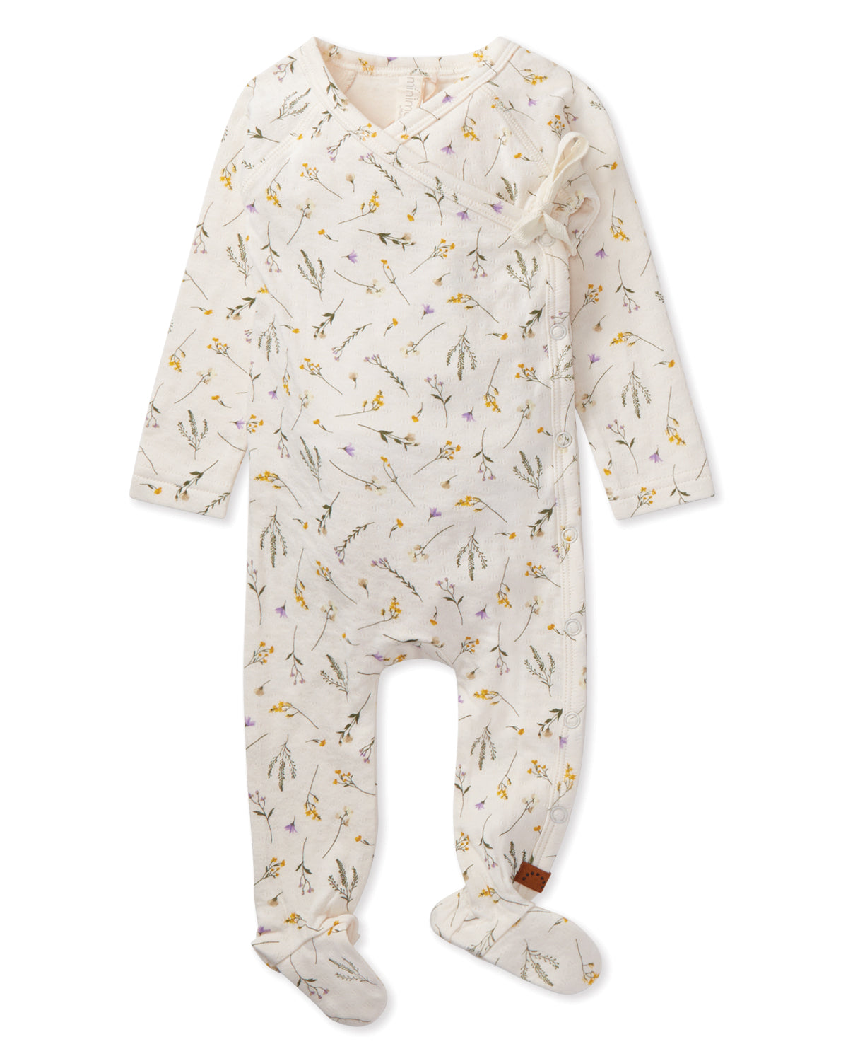 Baby and Toddler Girls Pointelle "Pretty Petals" Rayon from Bamboo Blend Footie