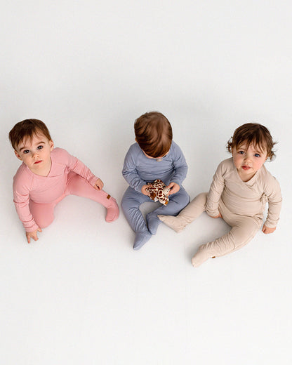 Baby and Toddler Crossover-Neckline Stretch Modal Footie