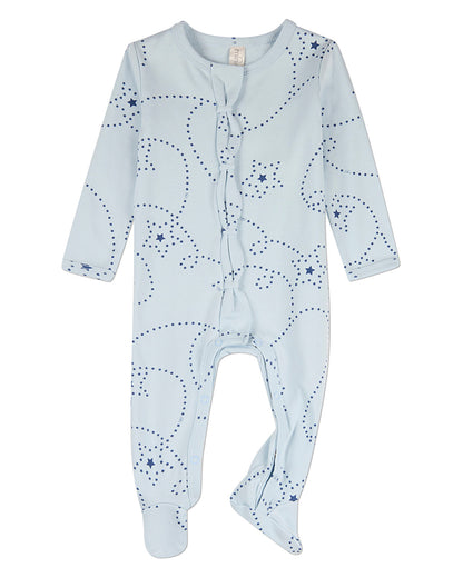 Baby Boys "Entangled Stars" 100% Cotton Front-Snap Footie