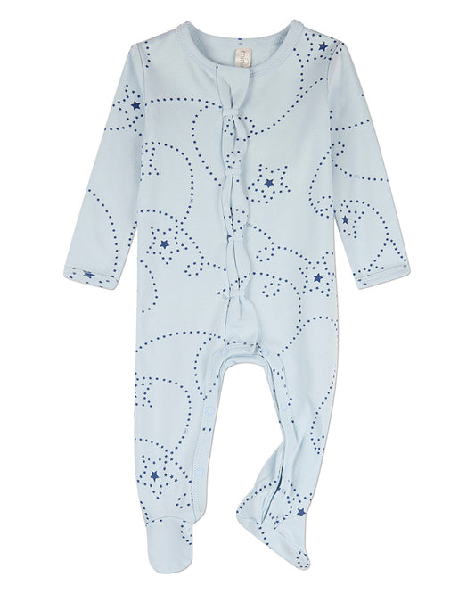 Baby Boys "Entangled Stars" 100% Cotton Front-Snap Footie