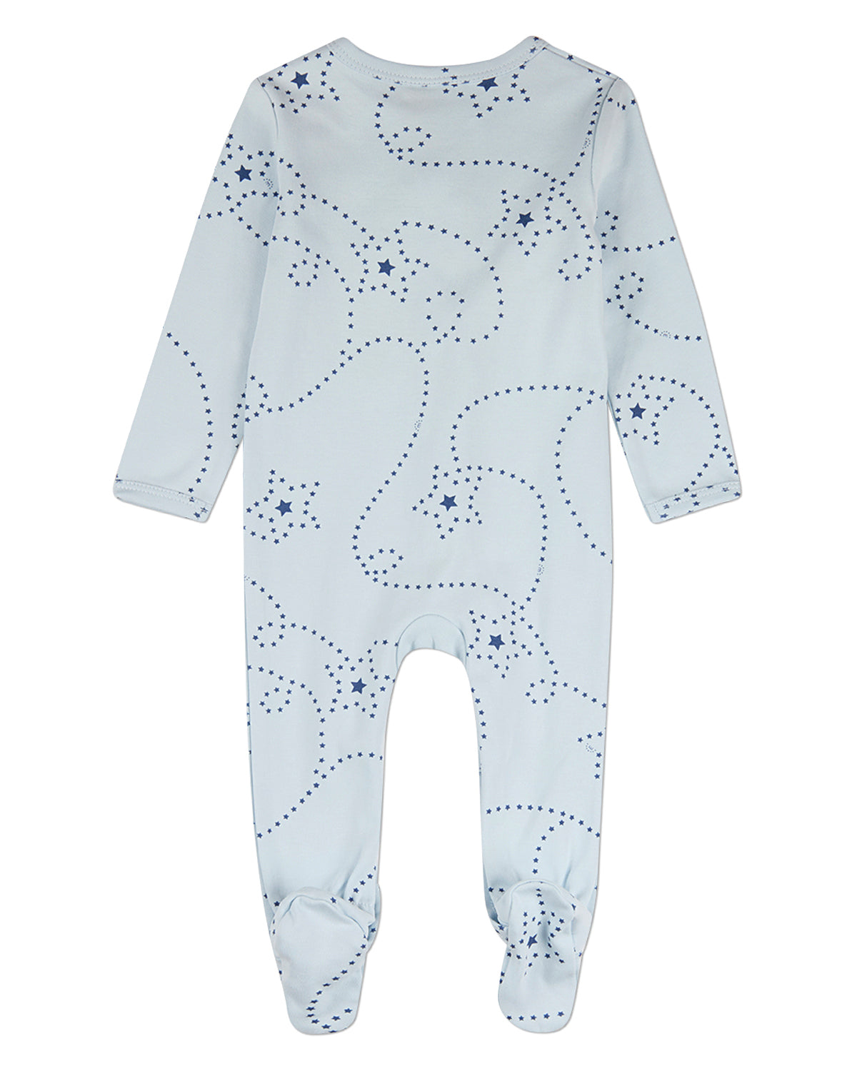 Baby Boys "Entangled Stars" 100% Cotton Front-Snap Footie