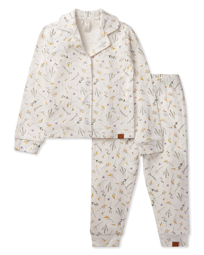 2 Piece Girls "Pretty Petals" Pointelle Rayon from Bamboo Blend Pajama Set