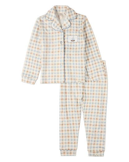 2 Piece Kids "Let Your Dreams Set Sail" Pointelle Plaid Lounge Set
