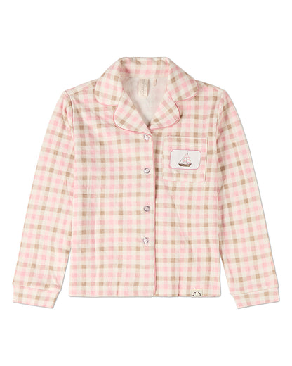 2 Piece Kids "Let Your Dreams Set Sail" Pointelle Plaid Pajama Set