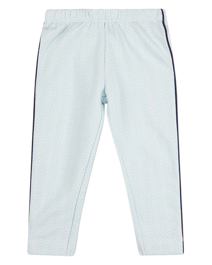 2 Piece Kids "Snuggly Bear" Chevron-Printed Cotton-Rich Pajama Set
