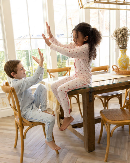 2 Piece Boys "Row Your Boat Gently" Pointelle Rayon/Cotton Lounge Set