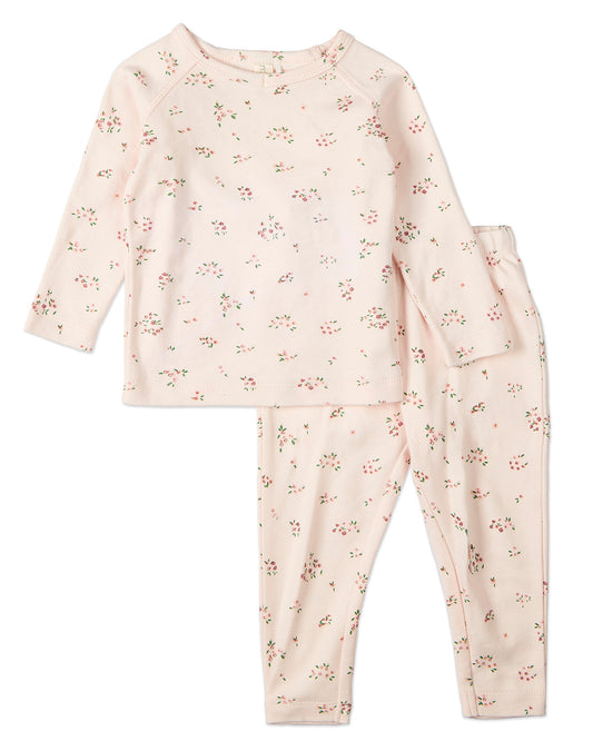 2 Piece Girls "Cameo Florals" 100% Cotton Pajama Set