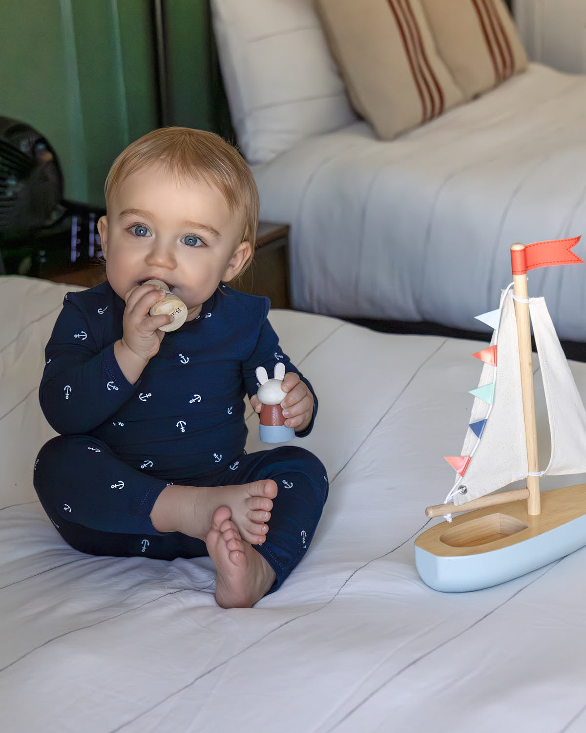 2 Piece Boys "Seas The Day" Rayon-Blend Pull-On Lounge Set