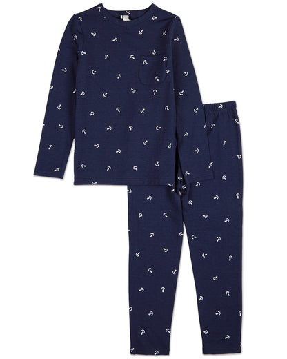 2 Piece Boys "Seas The Day" Rayon Blend Pull-On Pajama Set