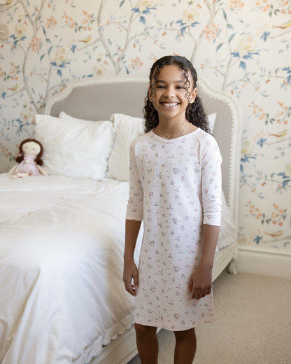 Girls "Cameo Florals" 100% Cotton Pullover Nightgown
