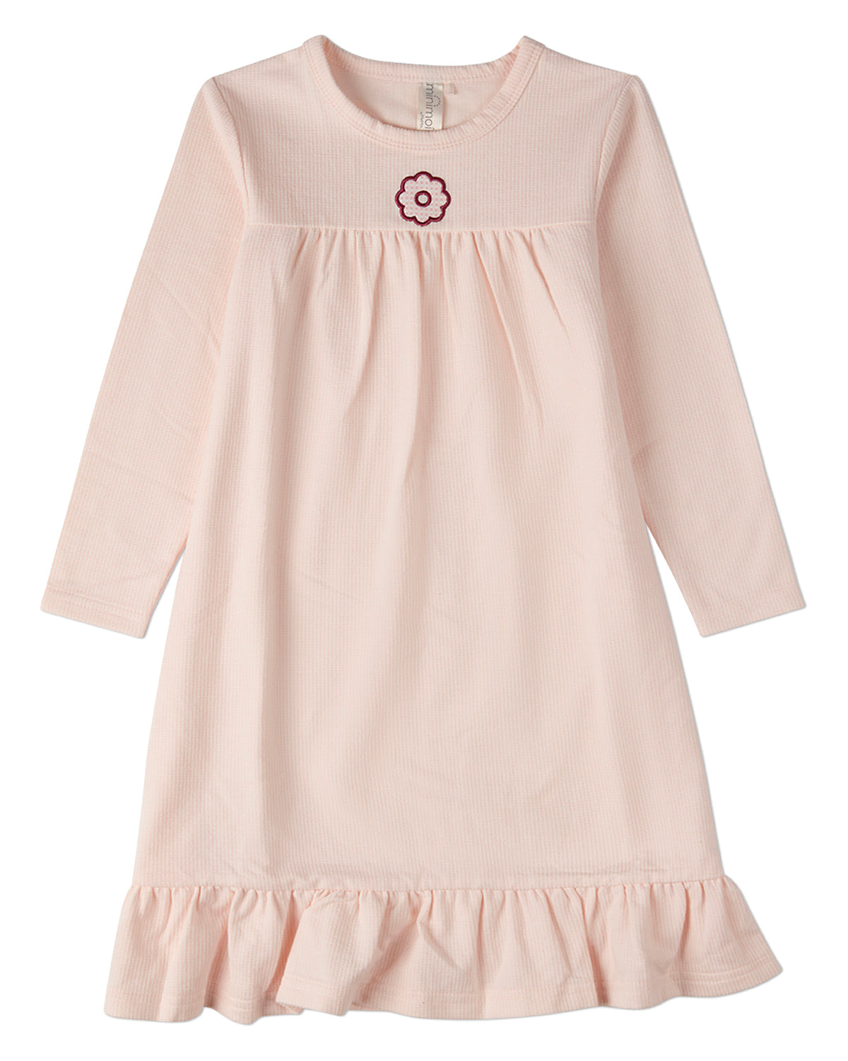 Girls "A Little Flower Power" Embroidered Mid-Length Ruffled Lounge Gown