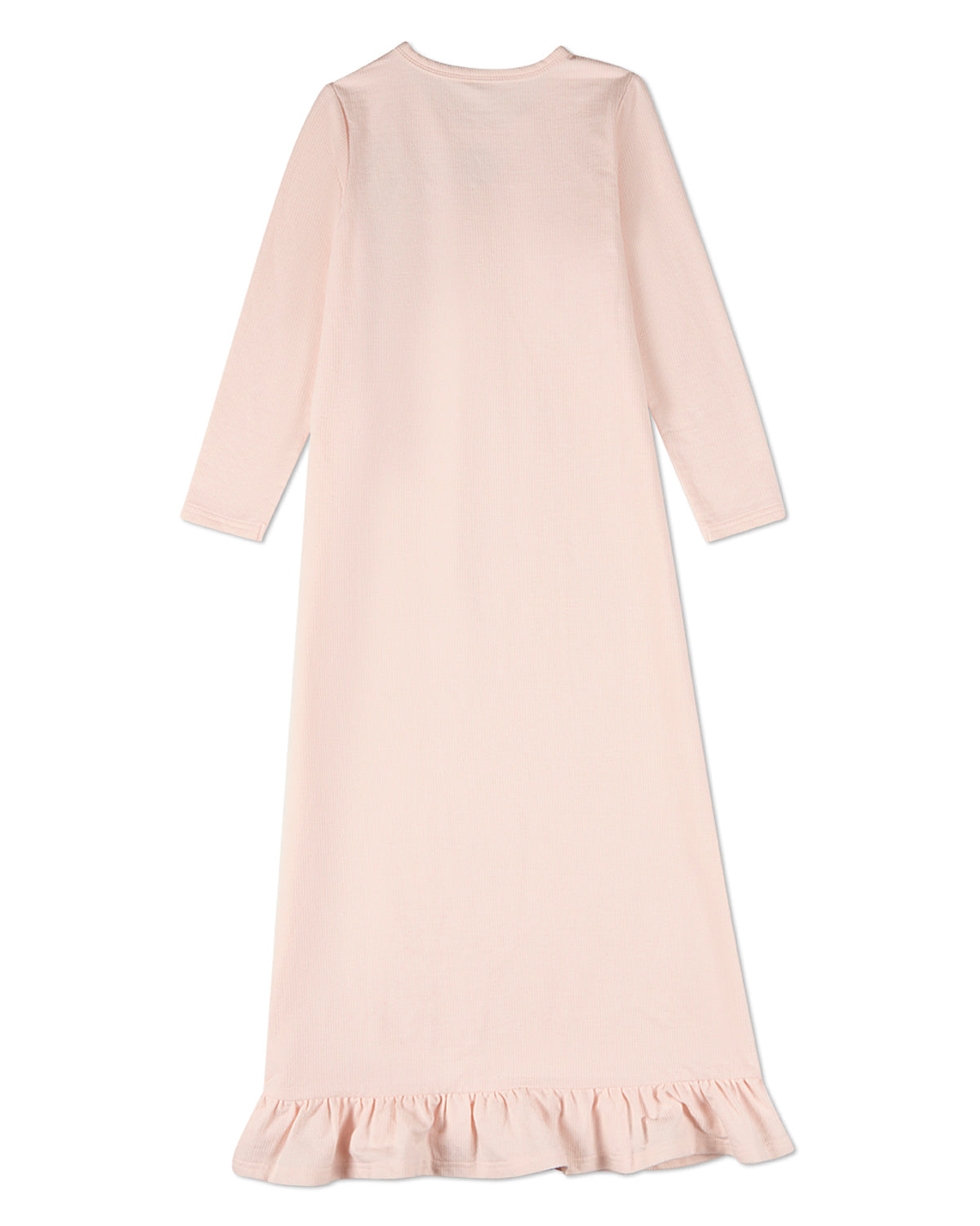 Girls "A Little Flower Power" Embroidered Mid-Length Ruffled Lounge Gown