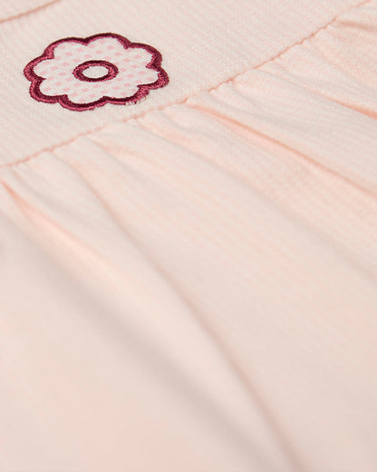 Girls "A Little Flower Power" Embroidered Mid-Length Ruffled Lounge Gown