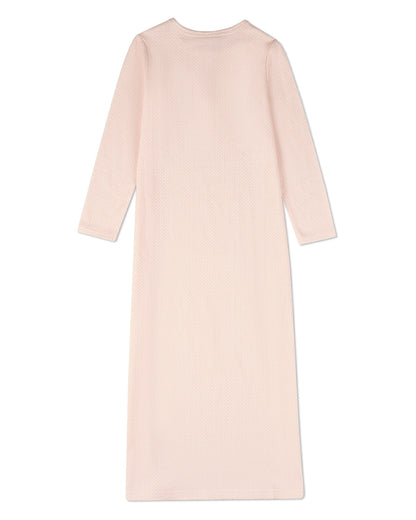 Girls 100% Cotton Long-Length Lounge Gown with All-Over Abstract Print