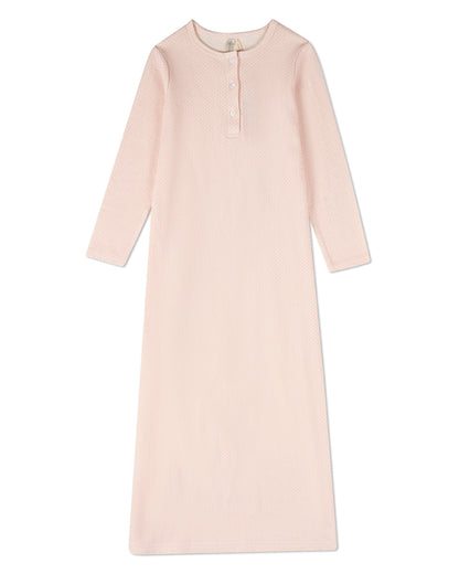 Girls 100% Cotton Long-Length Lounge Gown with All-Over Abstract Print