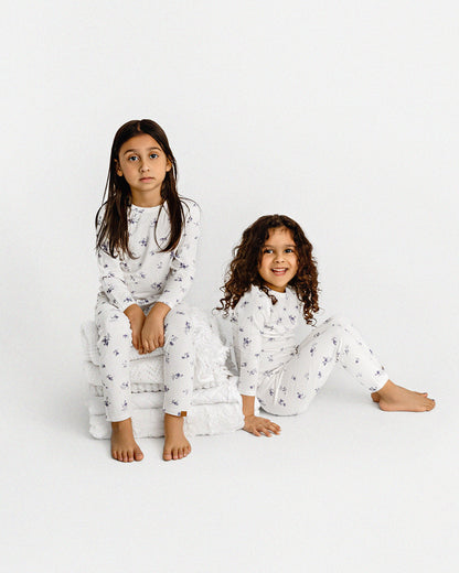 Girls Floral Toile Rayon from Bamboo Blend Pajama Set