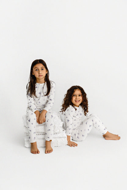 Girls' Floral Toile Pajama Set