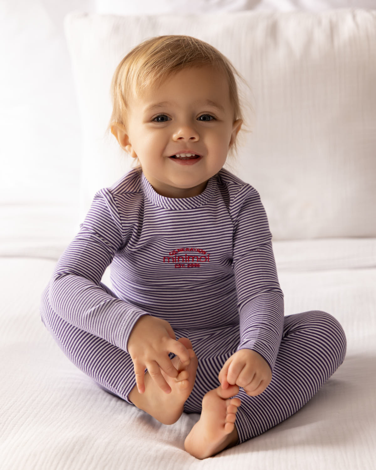 2 Piece Kids "Generation MiniMoi" Mini-Stripe Cotton-Rich Lounge Set