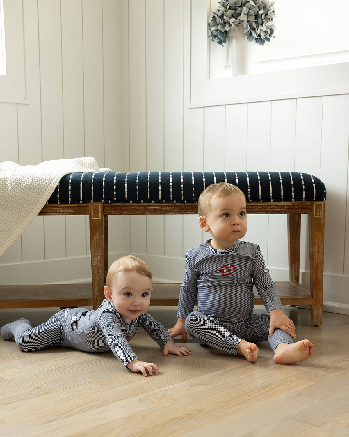 2 Piece Kids "Generation MiniMoi" Mini-Stripe Cotton-Rich Lounge Set