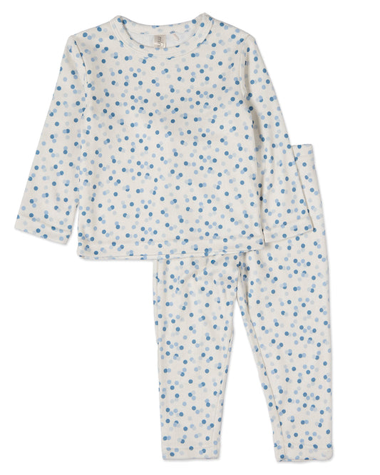 2 Piece Boys "Blue Confetti" Pointelle Pull-On Pajama Set