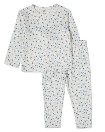 2 Piece Boys "Blue Confetti" Pointelle Pull-On Lounge Set