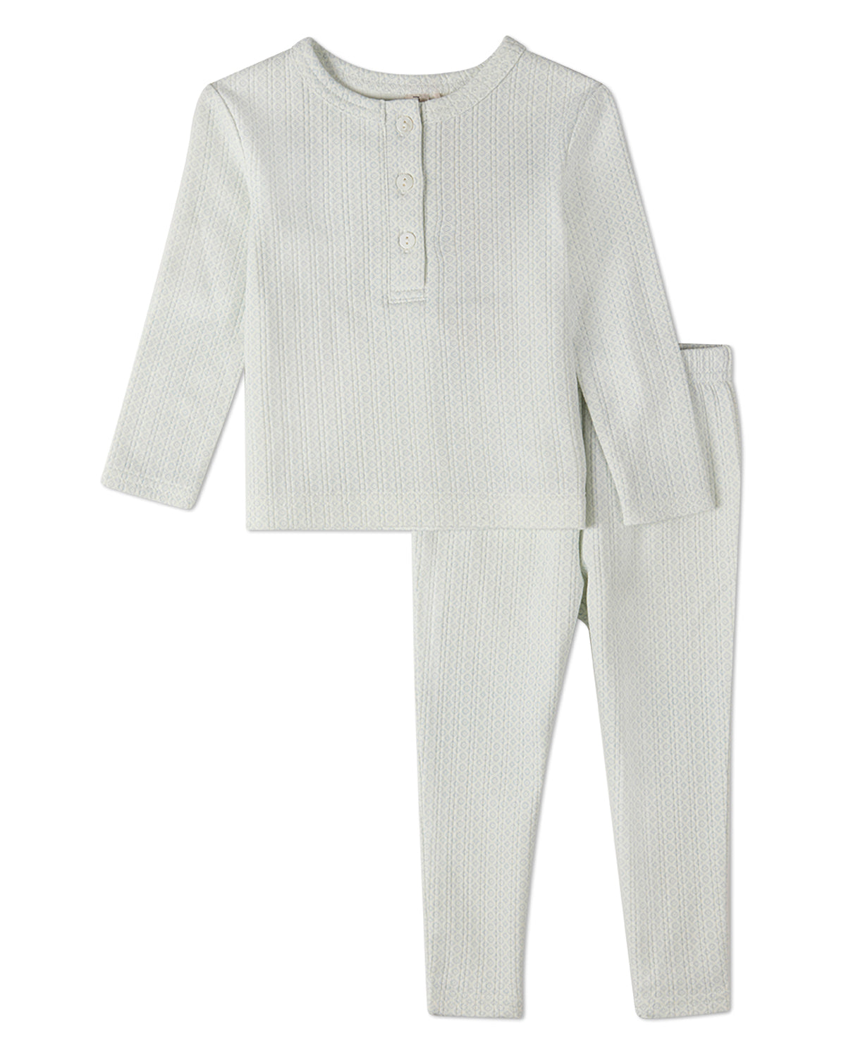 2 Piece Kids 100% Cotton Knit Pajama Set with Allover Abstract Print