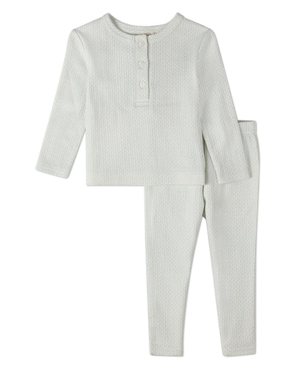 2 Piece Kids 100% Cotton Knit Pajama Set with Allover Abstract Print