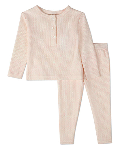 2 Piece Kids 100% Cotton Knit Pajama Set with Allover Abstract Print