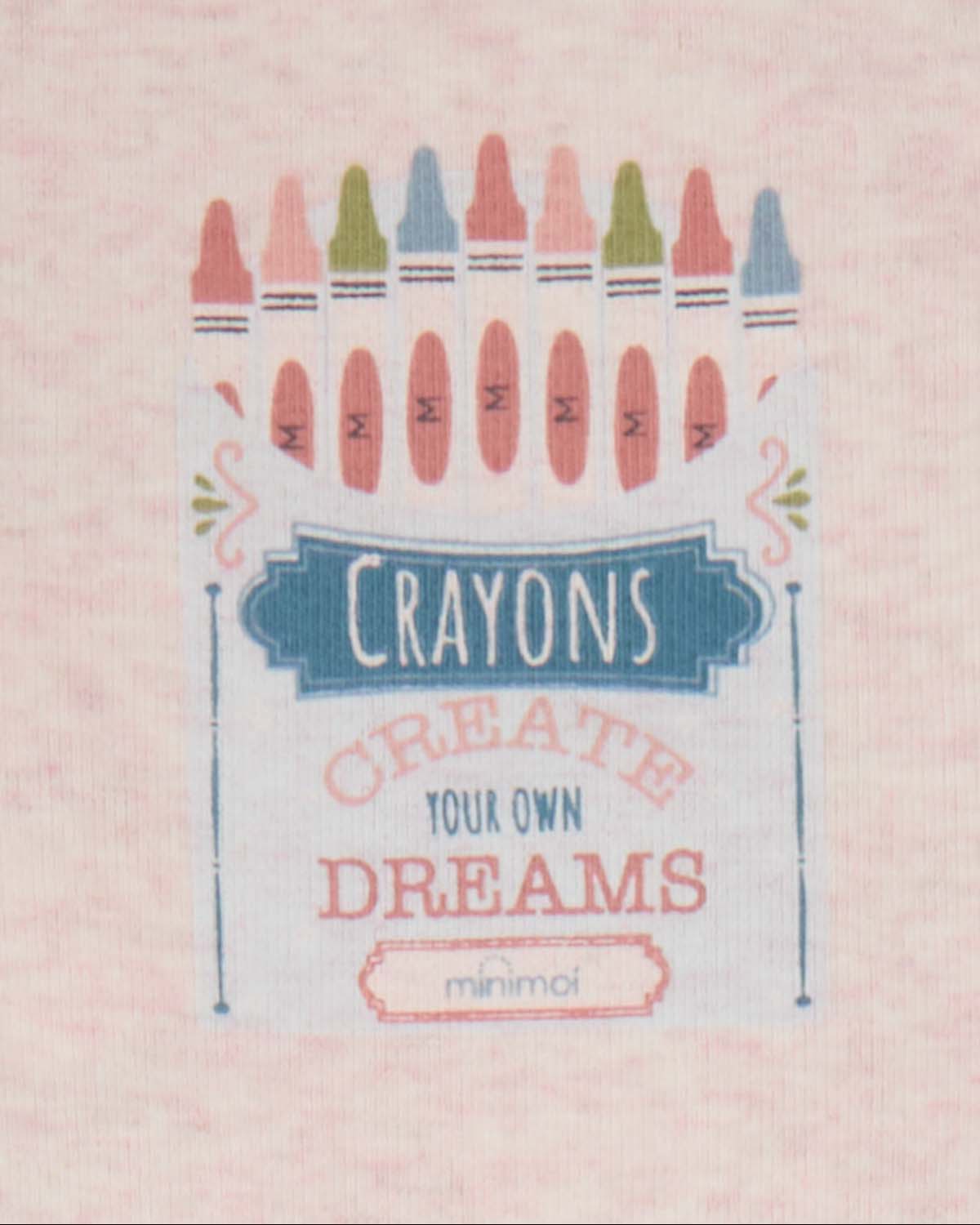 2 Piece Kids "Create Your Own Dreams" Cotton-Rich Heather Pajama Set