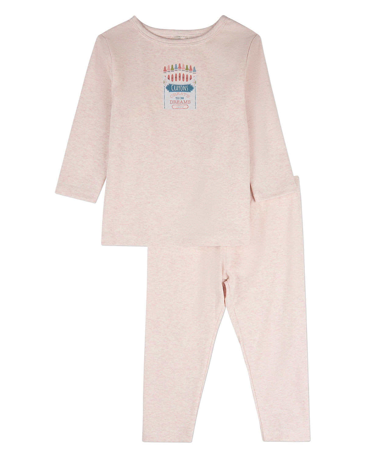 2 Piece Kids "Create Your Own Dreams" Cotton-Rich Heather Pajama Set