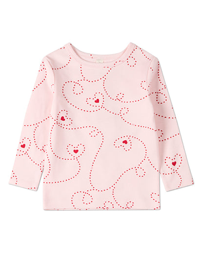 2 Piece Girls "Entangled Hearts" 100% Cotton Pullover Pajama Set
