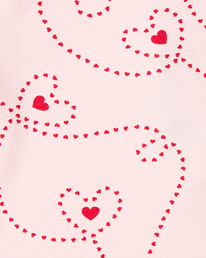 2 Piece Girls "Entangled Hearts" 100% Cotton Pullover Pajama Set