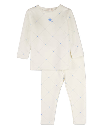 2 Piece Boys "Stars and Stitching" Cotton/Rayon-Blend Pajama Set