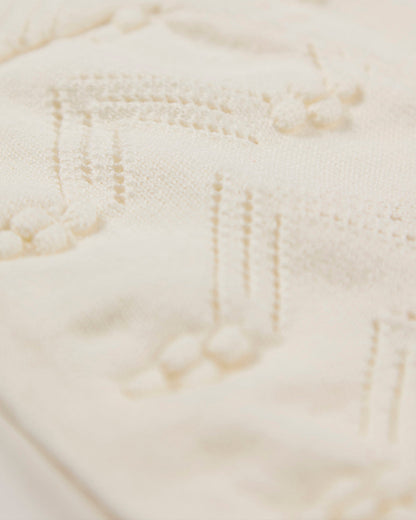 Baby Unisex 100% Cotton Pointelle Knit Bonnet with Self-Fabric Strings