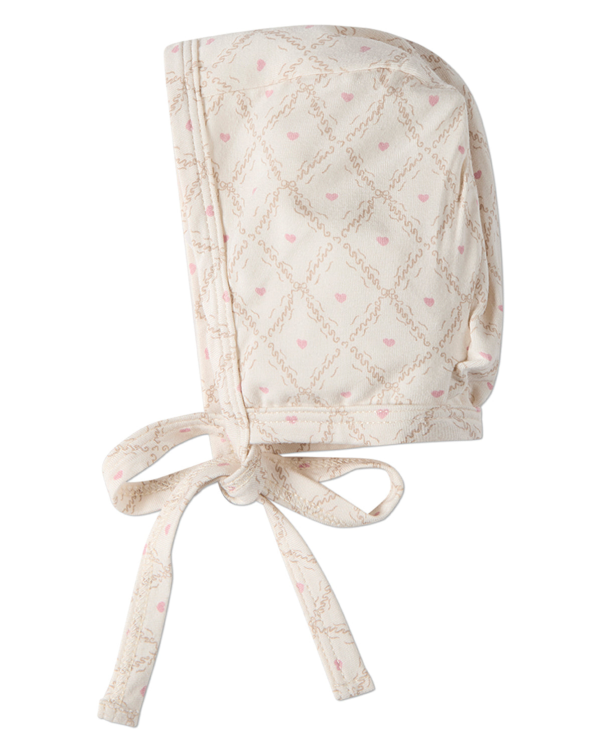Baby Girls "Harlequin Heart" Modal-Blend All-Over Printed Bonnet