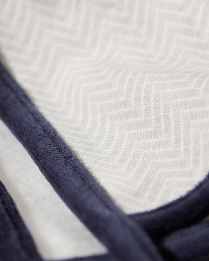 Baby Chevron-Printed Cotton-Rich Knit Bonnet with Tie Closure
