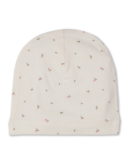 Baby "Sprigs Have Sprung" Mini-Ribbed Rayon-Blend Beanie