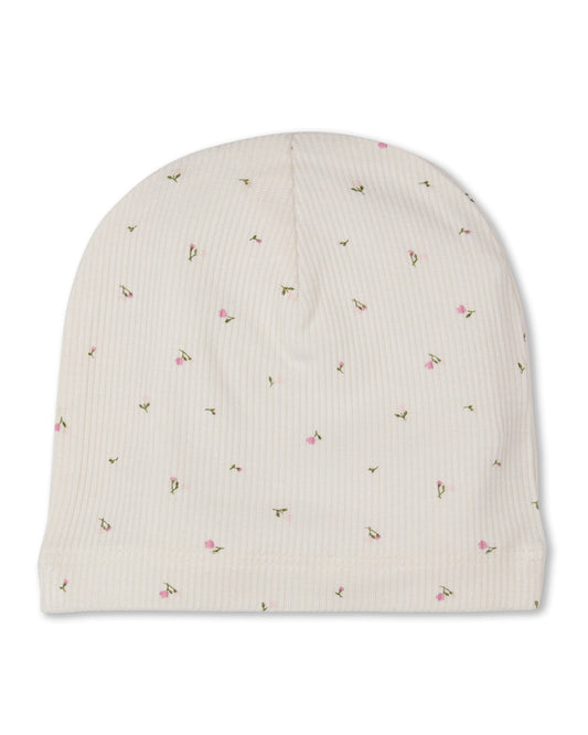Baby "Sprigs Have Sprung" Mini-Ribbed Rayon-Blend Beanie