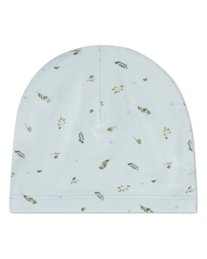 Baby "Tiny Leaves" Rayon-Blend Fine-Gauge Mini-Print Beanie