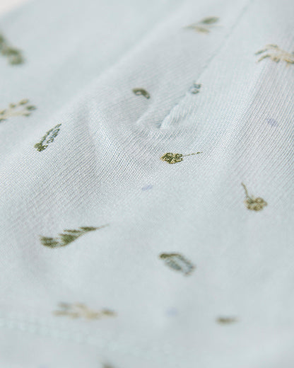 Baby "Tiny Leaves" Rayon-Blend Fine-Gauge Mini-Print Beanie