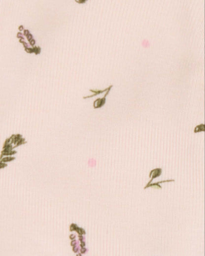 Baby "Tiny Leaves" Rayon-Blend Fine-Gauge Mini-Print Beanie