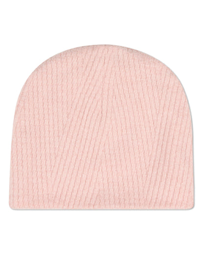Baby Rayon-Blend Ribbed Crisscross-Textured Solid-Color Beanie