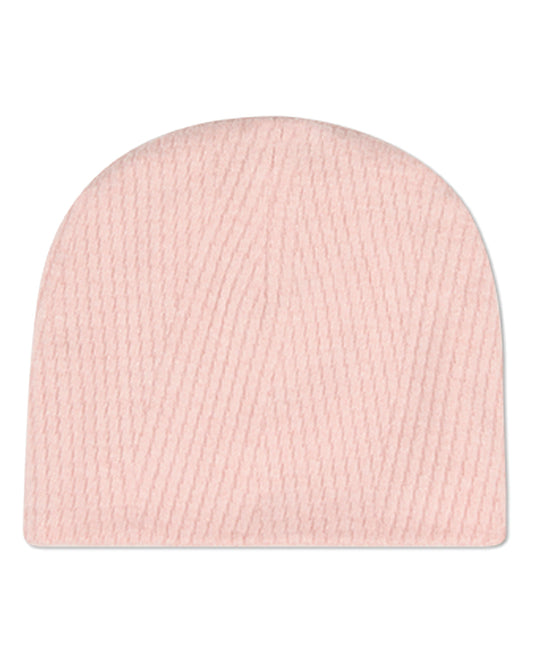 Baby Rayon-Blend Ribbed Crisscross-Textured Solid-Color Beanie