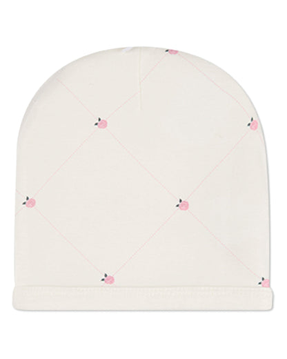 Baby Girls "Rosettes and Stitching" Cotton/Rayon-Blend Beanie