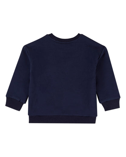 Boys Cotton-Rich Crewneck Sweatshirt with Embroidered MiniMoi Patches